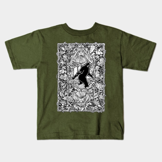 Bigfoot Card Back Design Kids T-Shirt by rsacchetto